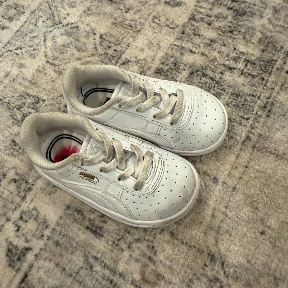 Puma Kids White Low-Top Lace Sneakers